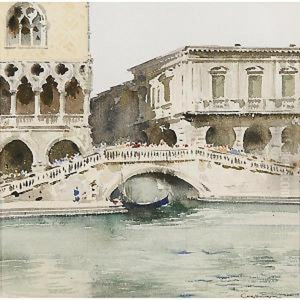 Ponte A Venezia Oil Painting by Aurelio Craffonara