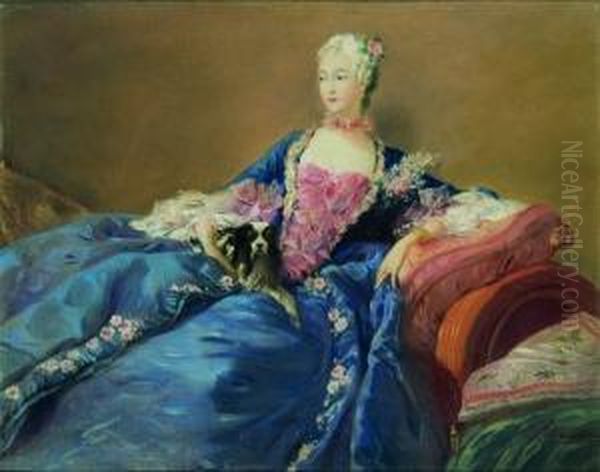 Gentildonna Sul Sofa Oil Painting by Aurelio Craffonara