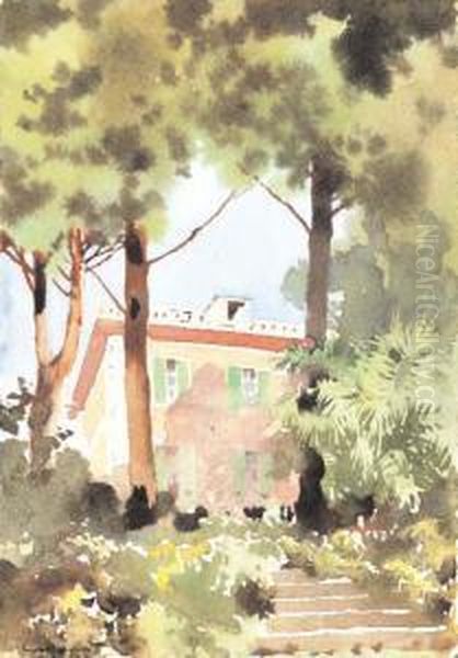 Villa Genovese Oil Painting by Aurelio Craffonara