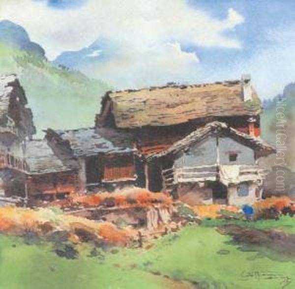 Baite Alpine Oil Painting by Aurelio Craffonara