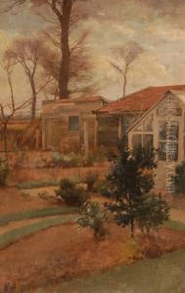 Garden Buildings Oil Painting by Percy Robert Craft