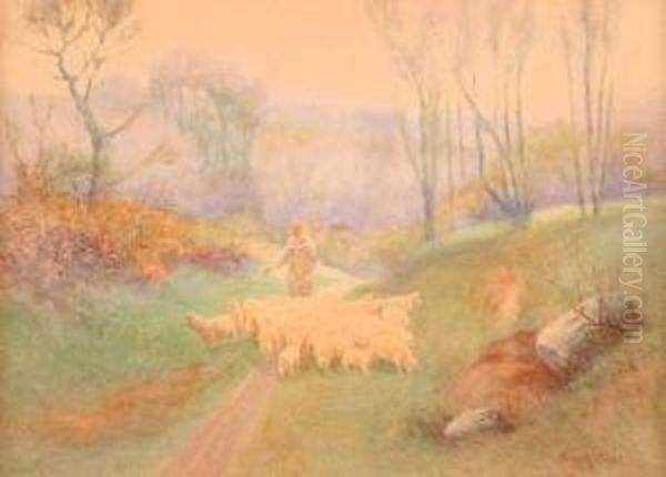 Changing Pasture Oil Painting by Percy Robert Craft