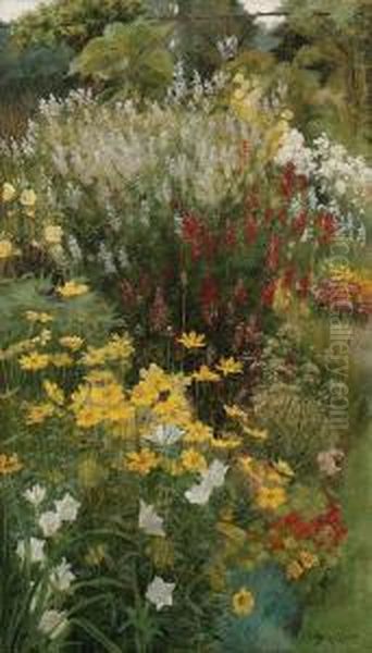 A Garden In Bloom Oil Painting by Percy Robert Craft