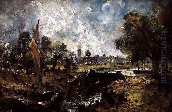 Dedham Lock, c.1820 Oil Painting by John Constable