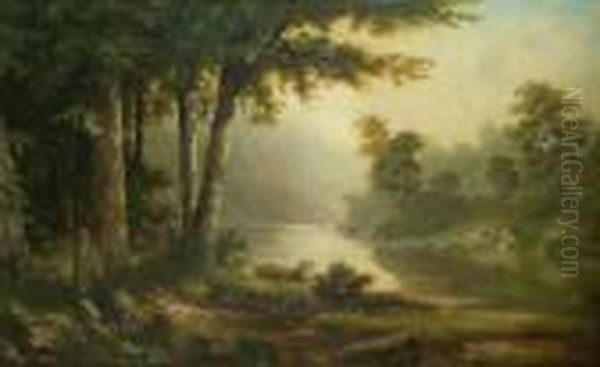 Summer Landscape With Stream Oil Painting by Thomas Bigelow Craig