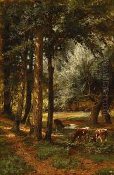 A Woodland Brook Near Germantown Oil Painting by Thomas Bigelow Craig