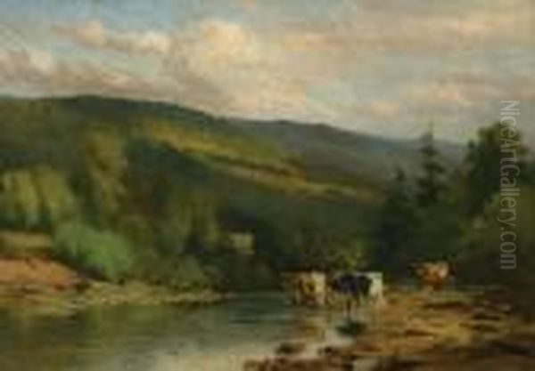 In The Catskills Oil Painting by Thomas Bigelow Craig