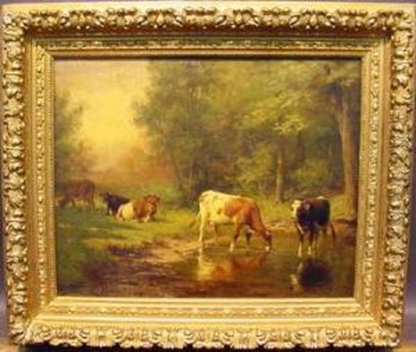 The Brookside Oil Painting by Thomas Bigelow Craig