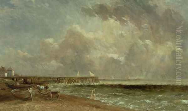 Yarmouth Pier, 1822 Oil Painting by John Constable