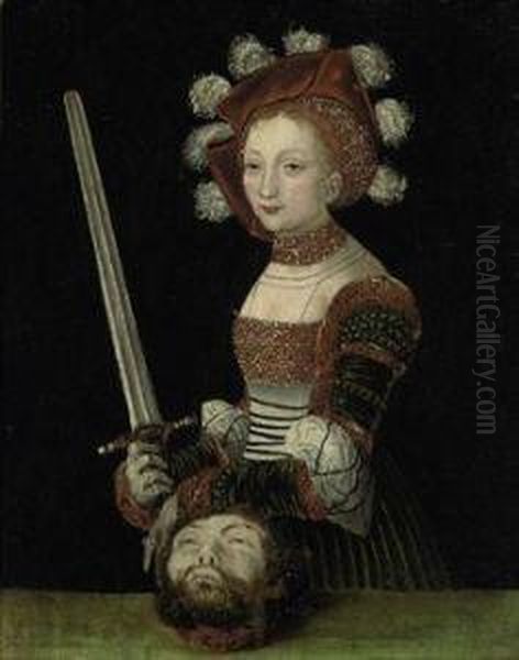 Judith With The Head Of Holofernes Oil Painting by Lucas The Younger Cranach