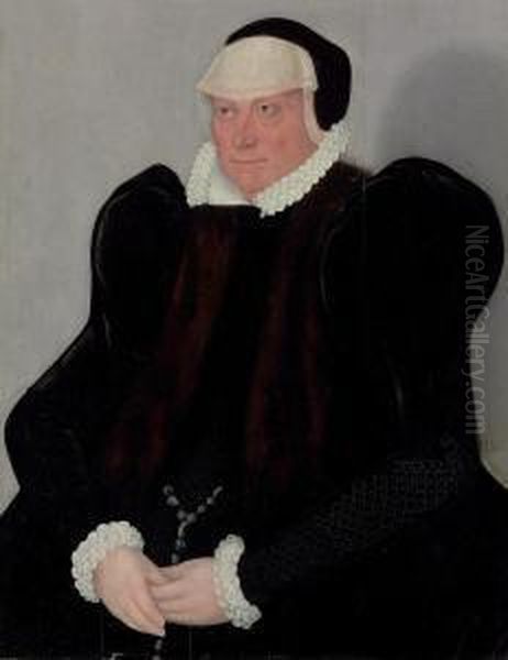 Portrait Of A Lady, Said To Be Dorothea Von Dehren Oil Painting by Lucas The Younger Cranach