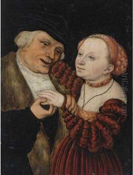 The Ill-matched Lovers Oil Painting by Lucas The Younger Cranach