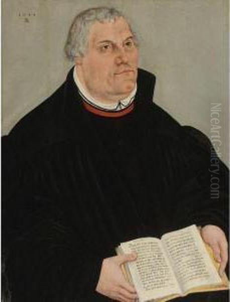 Portrait Of Martin Luther Oil Painting by Lucas The Younger Cranach