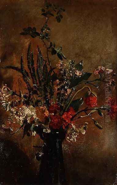 Study of Flowers in a Hyacinth Glass, 1814 Oil Painting by John Constable