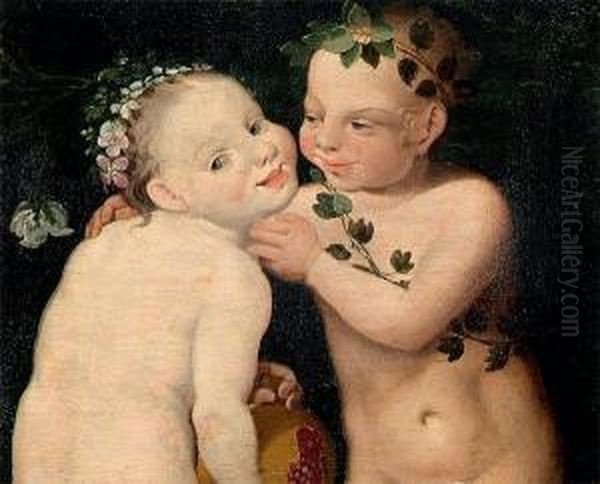 Putti Et Grenade Oil Painting by Lucas The Younger Cranach