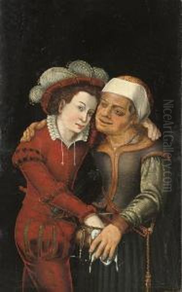 The Ill-matched Lovers Oil Painting by Lucas The Younger Cranach