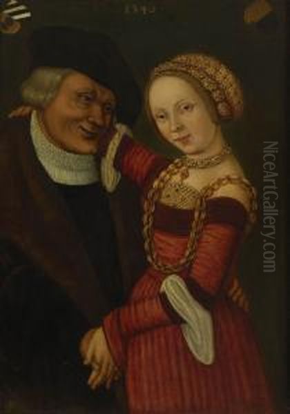 Rucks. Versch. Klebezettel Oil Painting by Lucas The Younger Cranach