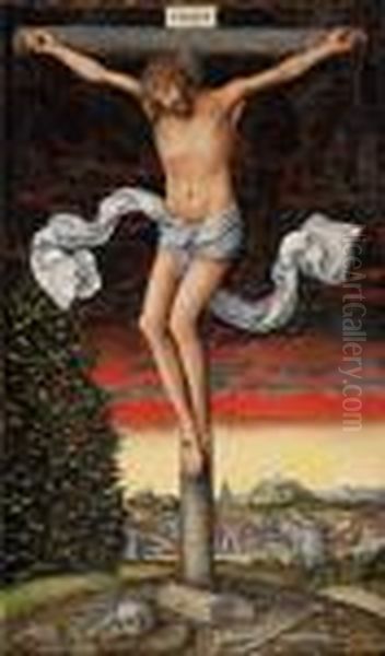 Cristo In Croce Oil Painting by Lucas The Younger Cranach