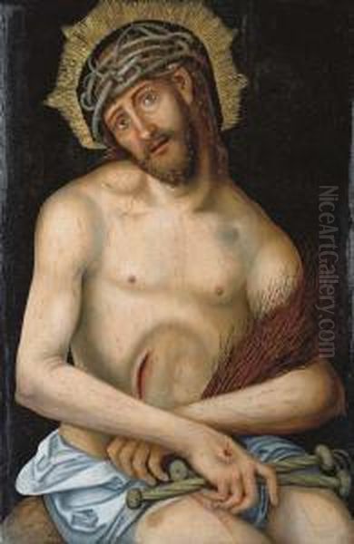 Christ The Man Of Sorrows Oil Painting by Lucas The Younger Cranach