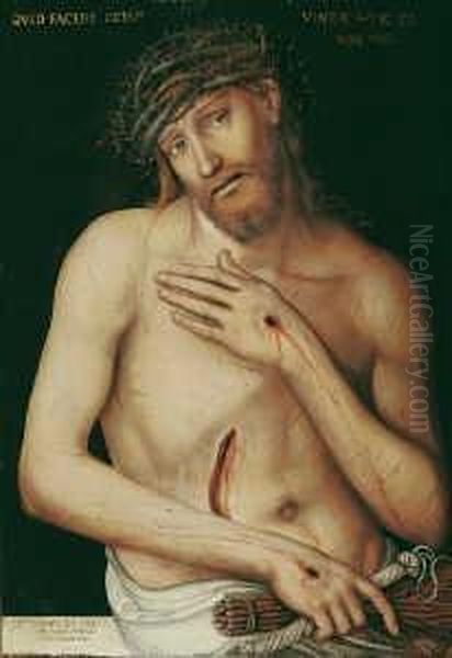 Christus Als Schmerzensmann. Oil Painting by Lucas The Younger Cranach