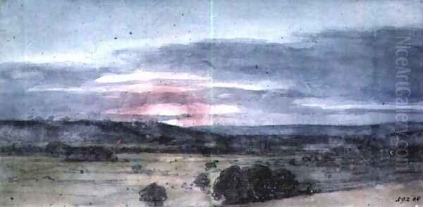 Dedham Vale from East Bergholt Sunset Oil Painting by John Constable