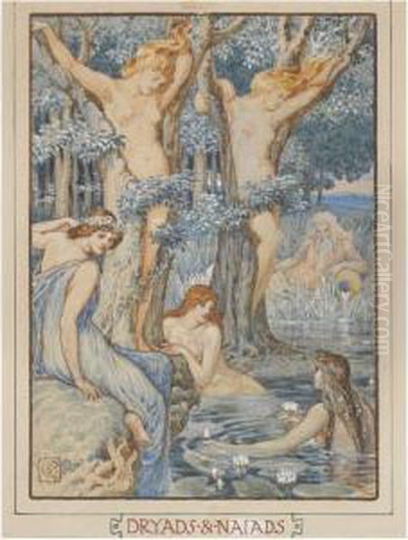 Dryads And Naiads Oil Painting by Walter Crane