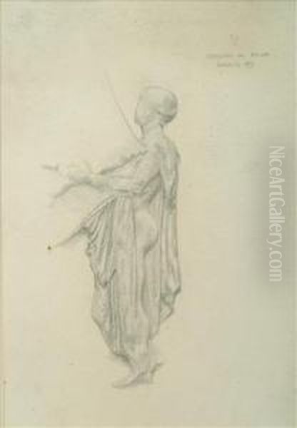 Parthenon Sculpture Sketch Oil Painting by Walter Crane