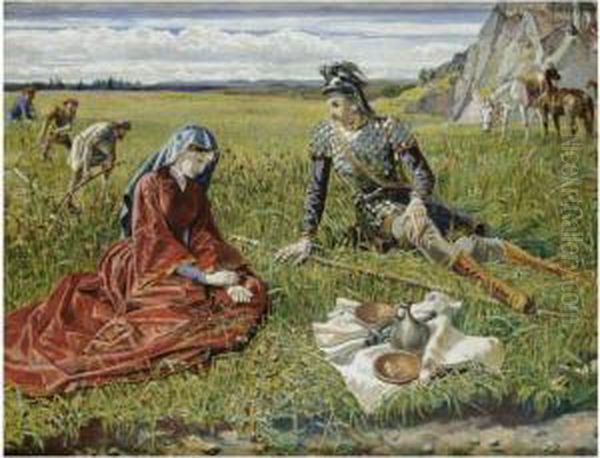 Ruth And Boaz Oil Painting by Walter Crane