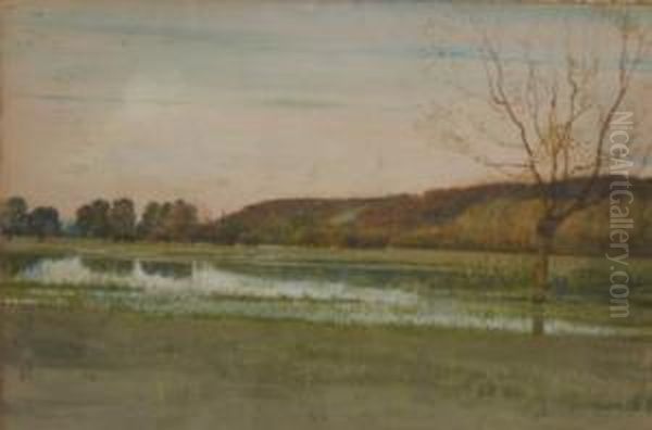 Study Near Medmenham, Valley Of The Thames Oil Painting by Walter Crane