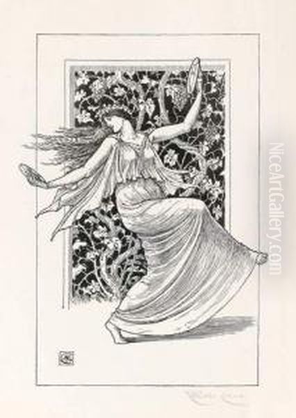 La Danseuse Aux Cymbales. 1894 Oil Painting by Walter Crane