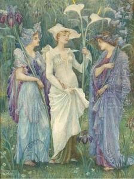 Ensigns Of Spring Oil Painting by Walter Crane