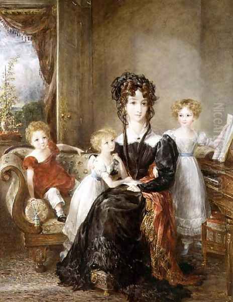 Portrait of Elizabeth Lea and her Children, c.1828 Oil Painting by John Constable