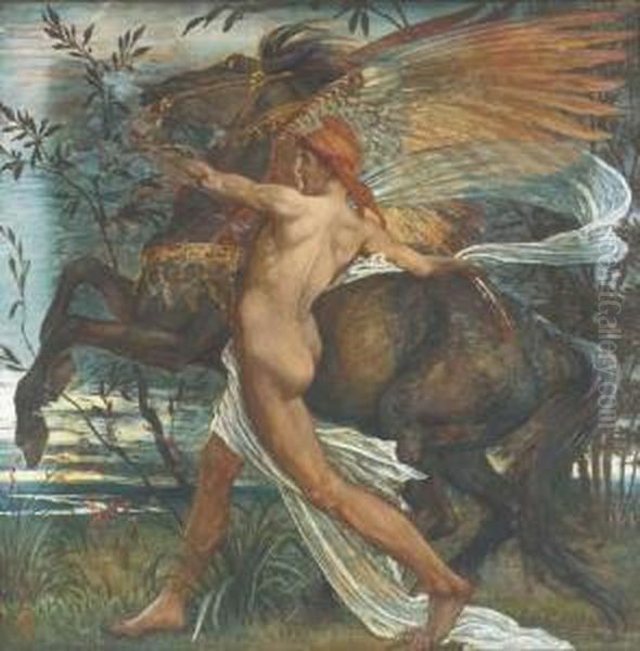 Pegasus Oil Painting by Walter Crane