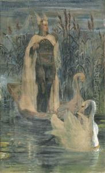 Lohengrin Oil Painting by Walter Crane