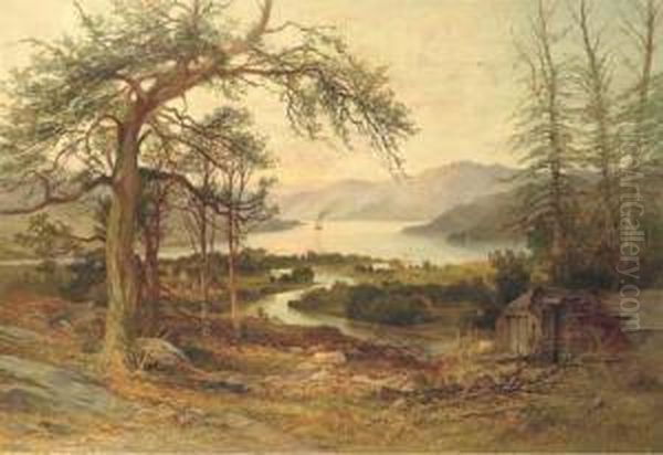 View Over The Trossachs Oil Painting by James Hall Cranstoun