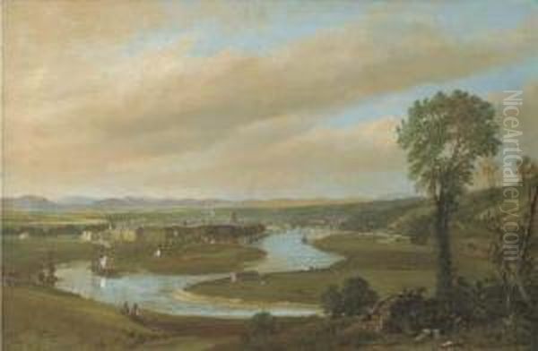 View Of Perth And The Tay Oil Painting by James Hall Cranstoun