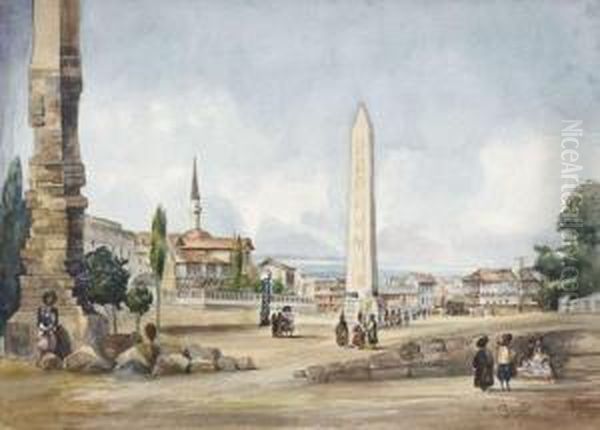 Ville D'orient Oil Painting by Louis Amable Crapelet