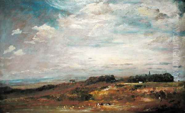 Hampstead Heath with Bathers Oil Painting by John Constable