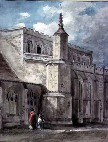 Part of the Exterior of East Bergholt Church The North Side Oil Painting by John Constable