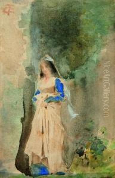 Giovane Donna Oil Painting by Tranquillo Cremona