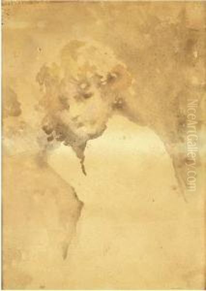 Figura Di Bimba Oil Painting by Tranquillo Cremona