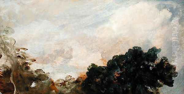 Cloud Study with Trees, 1821 Oil Painting by John Constable