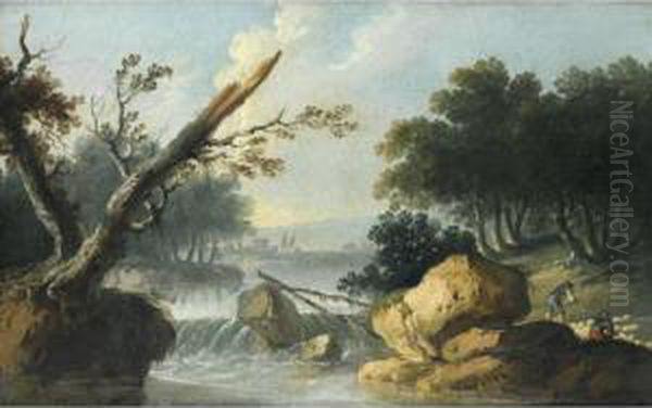 Paysages En Bord De Rivieres Oil Painting by Louis-Philippe Crepin