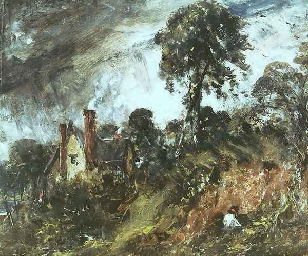 Cottage among Trees with a Sandbank, c.1830-36 Oil Painting by John Constable