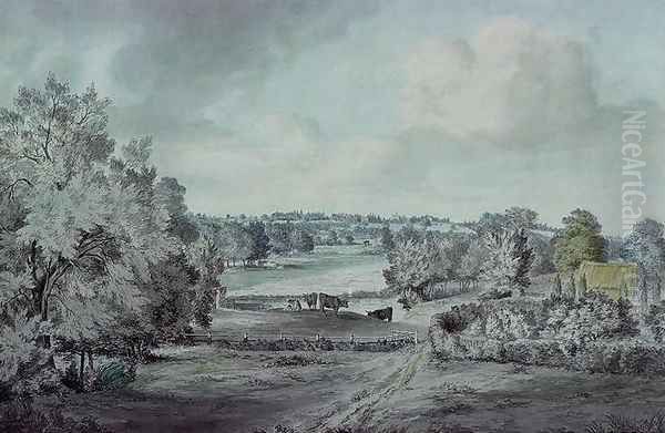 The Valley of the Stour, with Langham church in the distance Oil Painting by John Constable