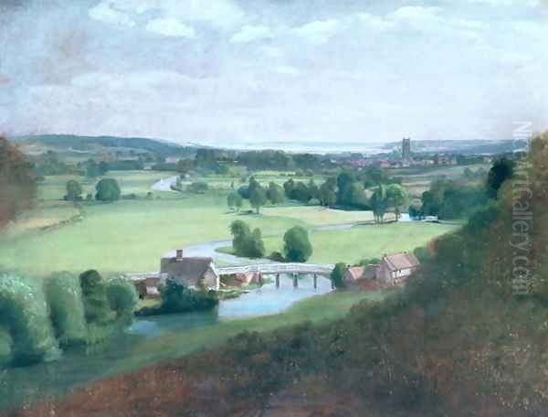 The Valley of the Stour with Dedham in the Distance, 1836-37 Oil Painting by John Constable