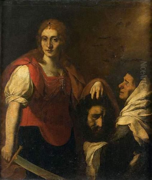 Judith Presentant La Tete D'holopherne A Abra Oil Painting by Daniele Crespi