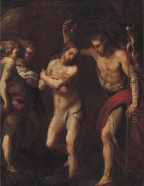 Baptism Of Christ Oil Painting by Daniele Crespi