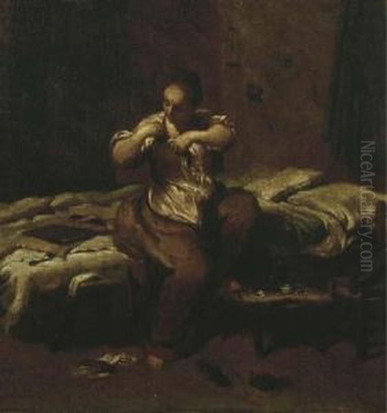 La Pulce Oil Painting by Giuseppe Maria Crespi