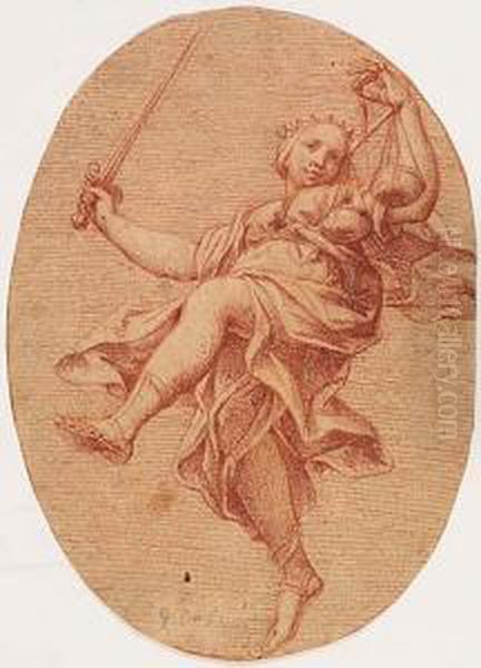 Studies Of An Allegorical Figure
 Of Justice (recto) And An Allegorical Figure Of Good Government 
(verso). Oil Painting by Giuseppe Maria Crespi